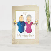 Goldener Jahrestag - Cartoon Glückwünsche Karte (Vorderseite)