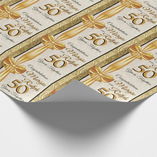 Goldener Jahrestag Geschenkpapier (Ecke)