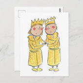 Goldener Jahrestag Postkarte (Vorne/Hinten)