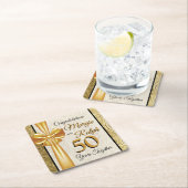 Goldener Jahrestag Rechteckiger Pappuntersetzer (Vor Ort)