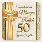 Goldener Jahrestag Rechteckiger Pappuntersetzer (Vorderseite)