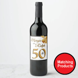 Goldener Jahrestag Weinetikett