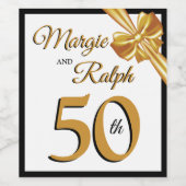 Goldener Jahrestag Weinetikett (Einzelnes Label)