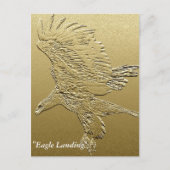 "Goldener Junge" Landing Eagle Goldene Wirkung Kun Postkarte (Vorderseite)