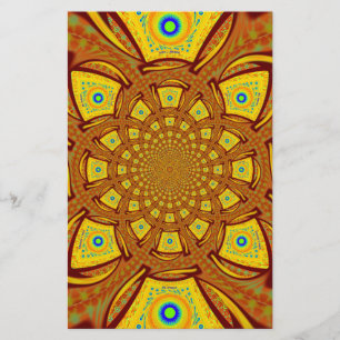 Goldener Kaleidoskop Kunst Druck Briefpapier