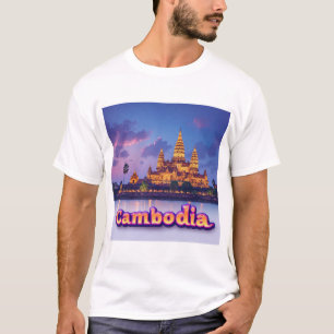 Goldener kambodschanischer Tempel bei Dämmerung T-Shirt