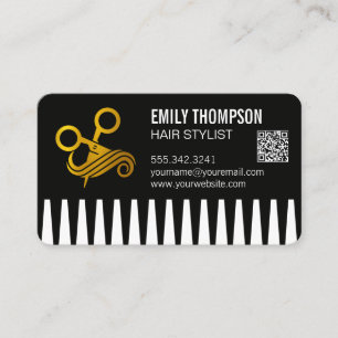 Goldener Kamm   Hairstylist   QR-Code Visitenkarte