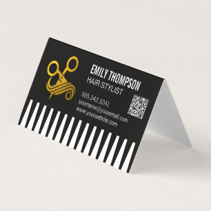 Goldener Kamm   Hairstylist   QR-Code Visitenkarten