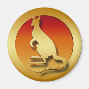 GOLDENER KÄNGURU MAGNET