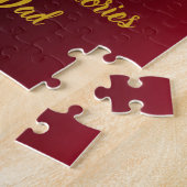 Goldener keltischer Schädel Grüner Kleeblatt Vater Puzzle (Seite)