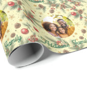 Goldener Kiefernrahmen Geschenkpapier (Rolleneckpunkt)