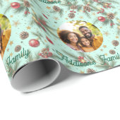 Goldener Kiefernrahmen Geschenkpapier (Rolleneckpunkt)