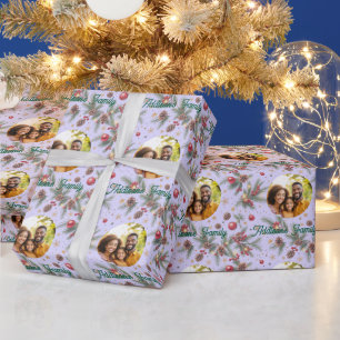 Goldener Kiefernrahmen Geschenkpapier