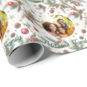 Goldener Kiefernrahmen Geschenkpapier (Rolleneckpunkt)