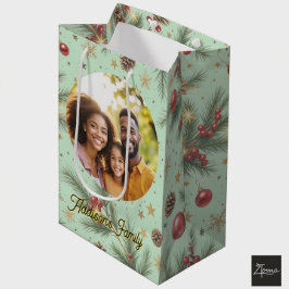 Goldener Kiefernrahmen Mittlere Geschenktüte