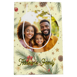Goldener Kiefernrahmen Mittlere Geschenktüte