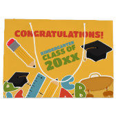 Goldener Kindergarten Abschluss Große Geschenktüte (Rückseite)