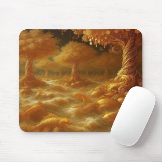 Goldener Koi Mousepad (Mit Mouse)