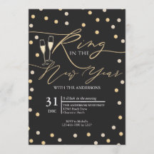 Goldener Konfetti-Ring im Neujahrsfest-Party