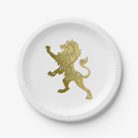 Goldener Königslöwe Pappteller (Vorderseite)