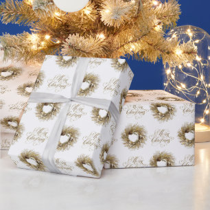 Goldener Kranz Frohe Weihnachten Geschenkpapier