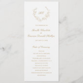 Goldener Kranz Monogramm Elegante Hochzeit Programm (Vorderseite)