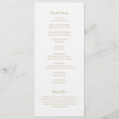 Goldener Kranz Monogramm Elegante Hochzeit Programm (Rückseite)