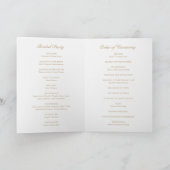 Goldener Kranz Monogramm Elegante Hochzeit Programm (Innenseite)