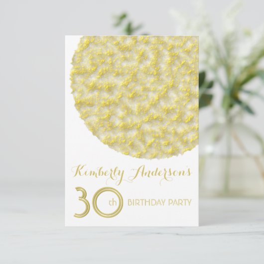 Goldener Kreis 30. Geburtstag Party Einladung (Stehend Vorderseite)