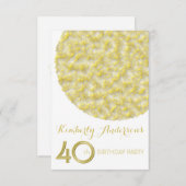 Goldener Kreis 40. Geburtstag Party Einladung (Vorne/Hinten)