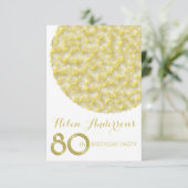 Goldener Kreis 80. Geburtstagsparty Einladung (Stehend Vorderseite)