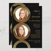 Goldener Kreis gestaltet Foto-Einladung Einladung (Vorne/Hinten)