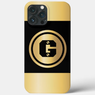 Goldener Kreis mit individuellem Anfangsmonogramm Case-Mate iPhone Hülle