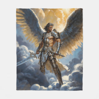 Goldener Krieger des Erzengels Michael vom Himmel Fleecedecke