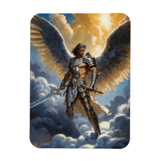 Goldener Krieger des Himmel Erzengel Michael Magnet (Vertikal)