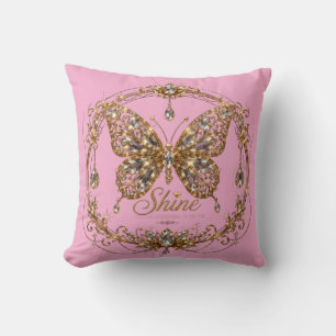 Goldener Kristall Schmetterling Schimmer Luxus Sch Kissen