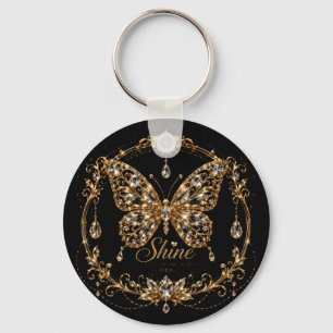 Goldener Kristall Schmetterling Schimmer Luxus Sch Schlüsselanhänger