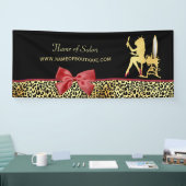 Goldener Kronenblätterdruck mit Rotbrauner Haarsal Banner (Messe)