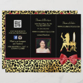 Goldener Kronenleopard mit Broschüre "Red Bow Salo (Vorne/Hinten)