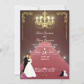 Goldener Kronleuchter Einladung (Vorderseite)