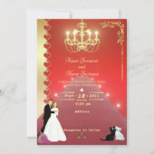 Goldener Kronleuchter Einladung (Vorderseite)