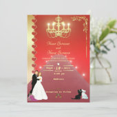Goldener Kronleuchter Einladung (Stehend Vorderseite)
