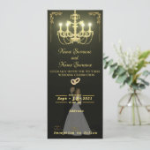 Goldener Kronleuchter Einladung (Stehend Vorderseite)