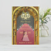 Goldener Kronleuchter Einladung (Stehend Vorderseite)