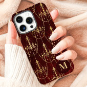 Goldener Kronleuchter mit rotem Monogramm Case-Mate iPhone Hülle