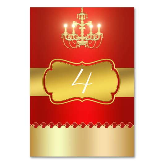 Goldener Kronleuchter Tischnummer (Vorderseite)