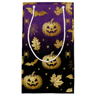 Goldener Kürbis-Glanz – Elegante Halloween-Geschen Kleine Geschenktüte