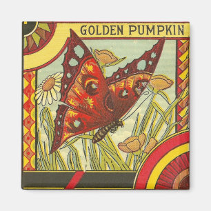 Goldener Kürbis-/Kisten-Aufkleber Magnet