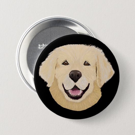 Goldener Labrador Button (Vorne & Hinten)