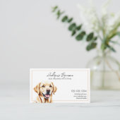 Goldener Labrador-Hund Walking Visitenkarte (Stehend Vorderseite)
